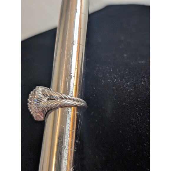 Judith Ripka Classic Diamonique 925 Sterling Silver Cluster Heart Ring Sz 5.75 - Picture 14 of 15